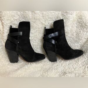 Rag & Bone Kinsey Suede Ankle Boots Booties Black Size US 6/ EU 36